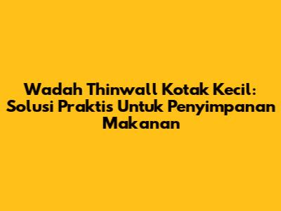 Wadah Thinwall Kotak Kecil: Solusi Praktis Untuk Penyimpanan Makanan
