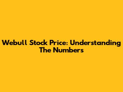 Webull Stock Price: Understanding The Numbers