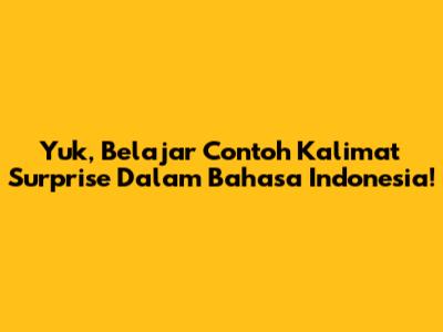 Yuk, Belajar Contoh Kalimat Surprise Dalam Bahasa Indonesia!