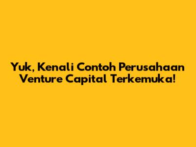 Yuk, Kenali Contoh Perusahaan Venture Capital Terkemuka!