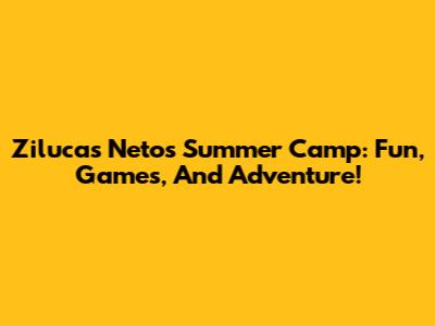 Zilucas Neto's Summer Camp: Fun, Games, And Adventure!